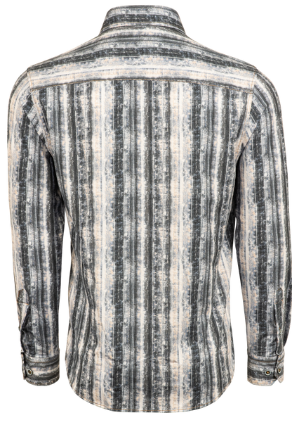 Pinto Ranch YY Collection Button-Front Sport Shirt - Ombre Stripe