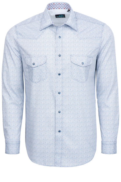 Pinto Ranch YY Collection Snap Front Shirt - Blue Vines