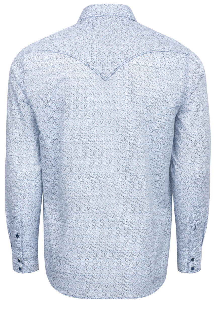 Pinto Ranch YY Collection Snap Front Shirt - Blue Vines