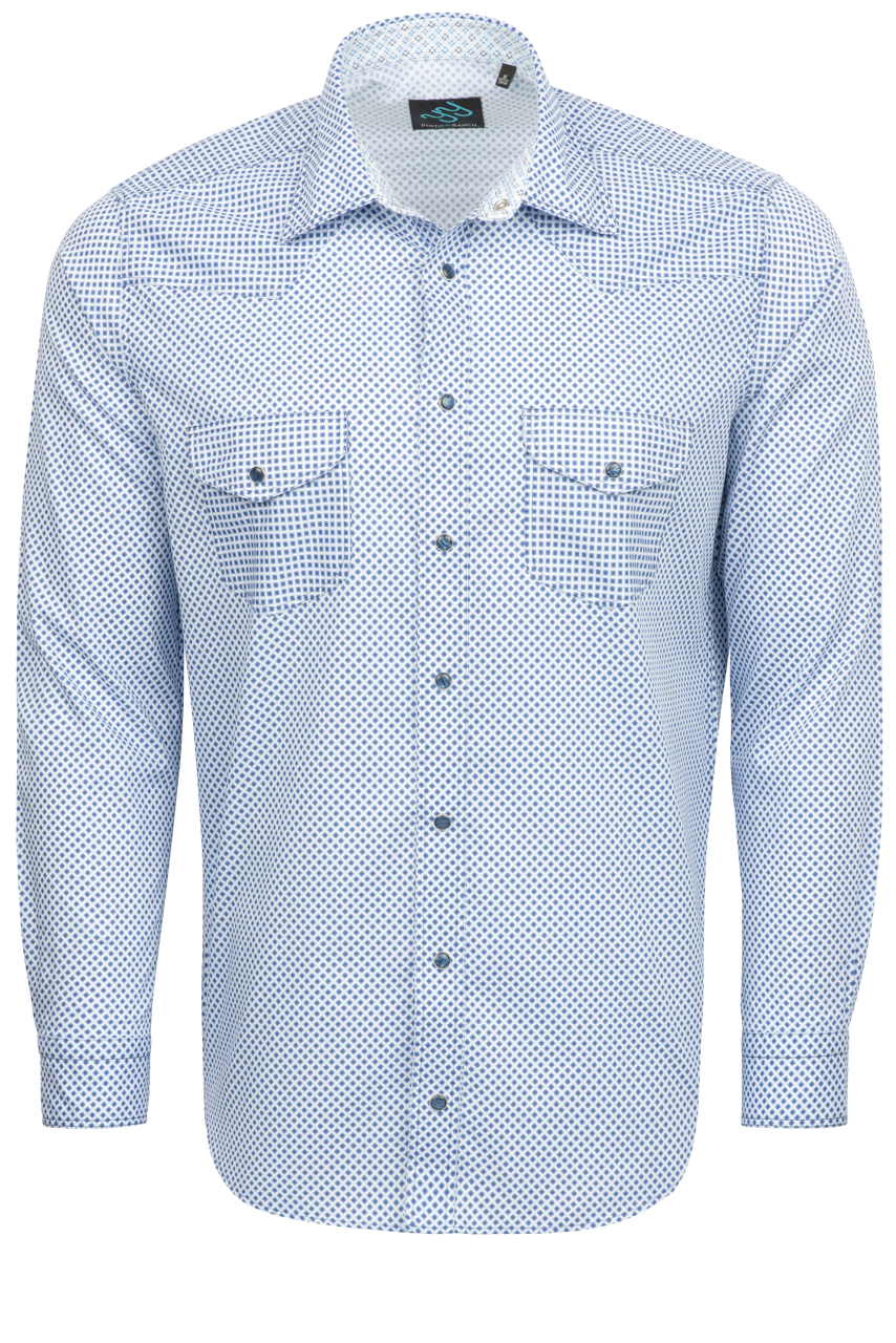 Pinto Ranch YY Collection Snap Front Shirt - Blue Star