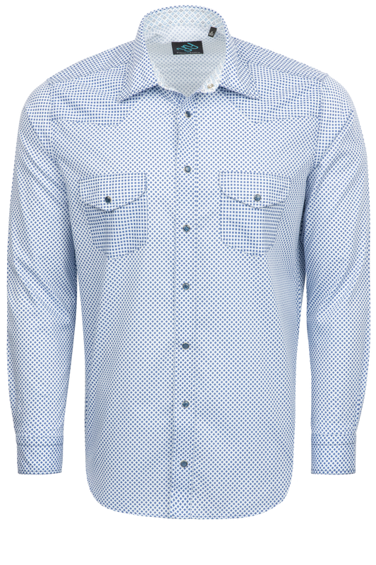 Pinto Ranch YY Collection Snap Front Shirt - Blue Star