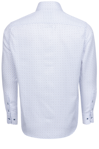 Pinto Ranch YY Collection Button-Front Sport Shirt - White Herringbone