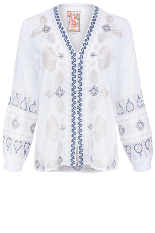 Johnny Was Button-Front Lisbon Blouse