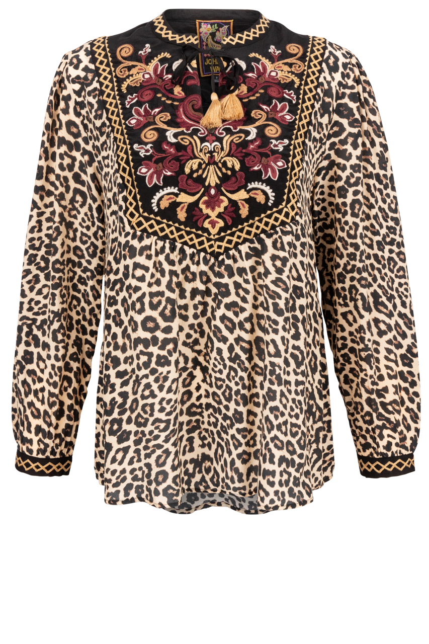 Johnny Was Tassel Yoke Blouse