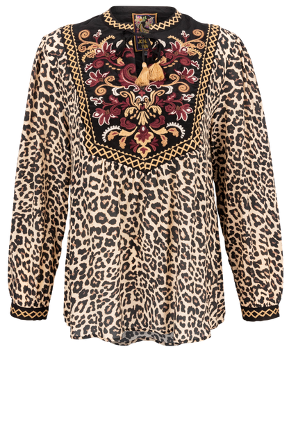 Johnny Was Tassel Yoke Blouse