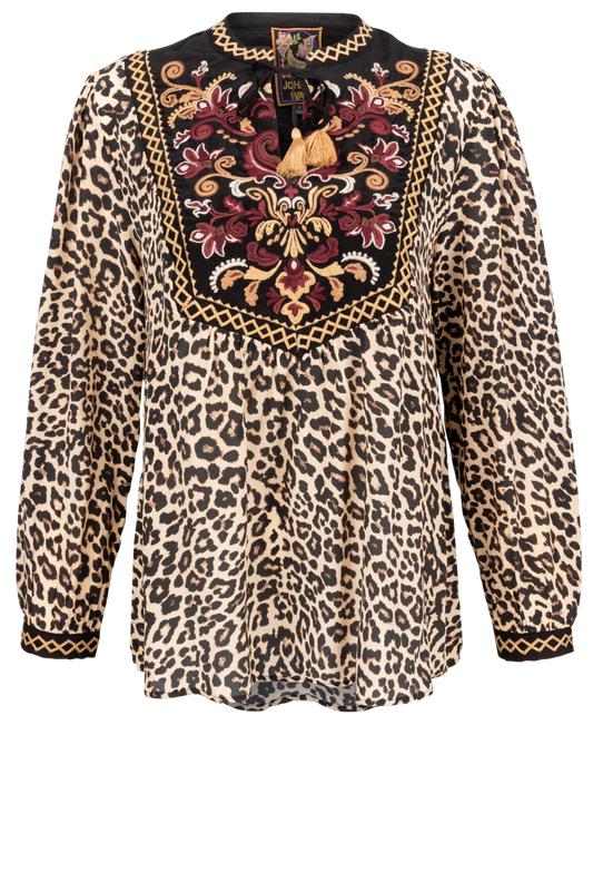 Johnny Was Tassel Yoke Blouse
