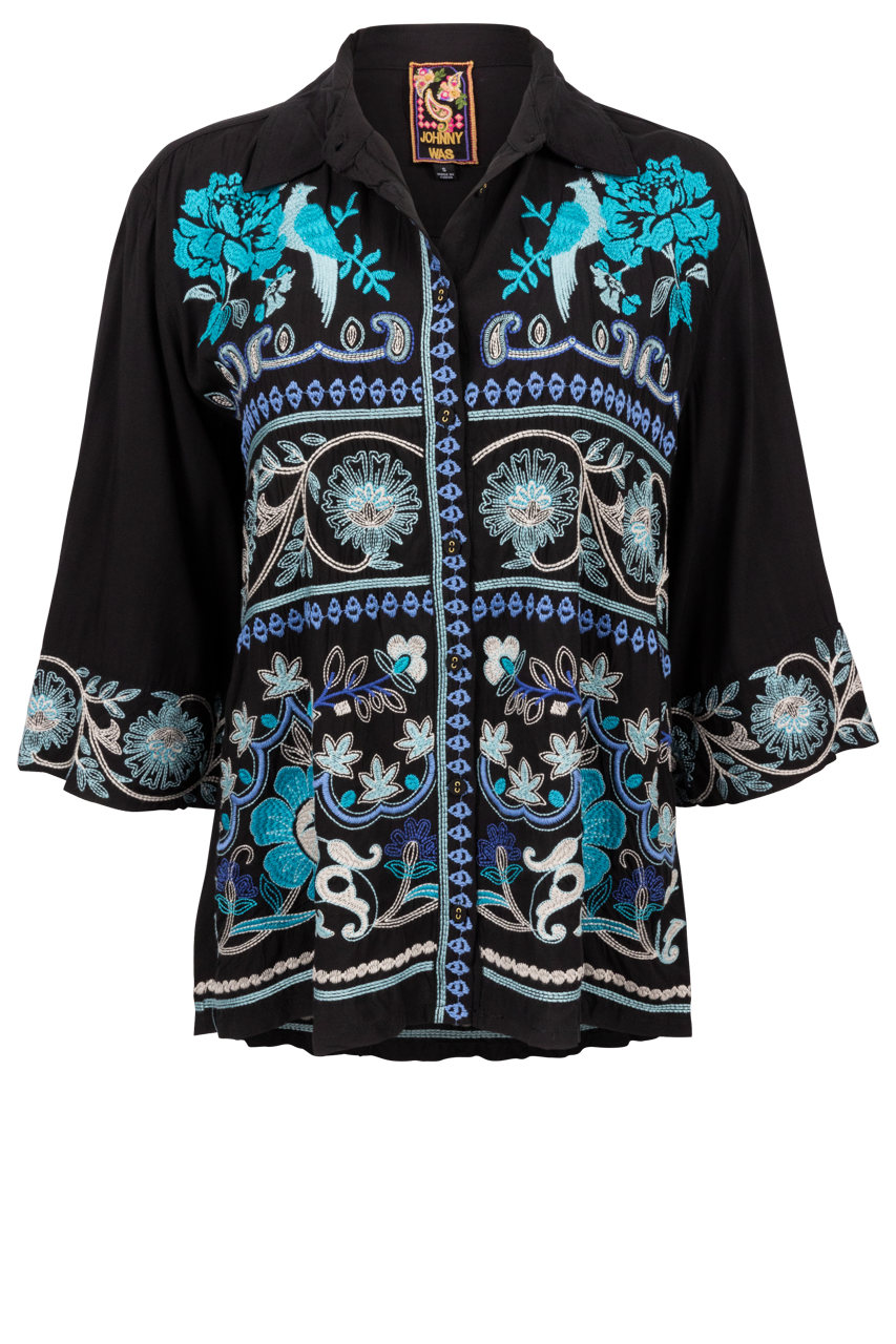 Johnny Was Kimono Sleeve Shirt