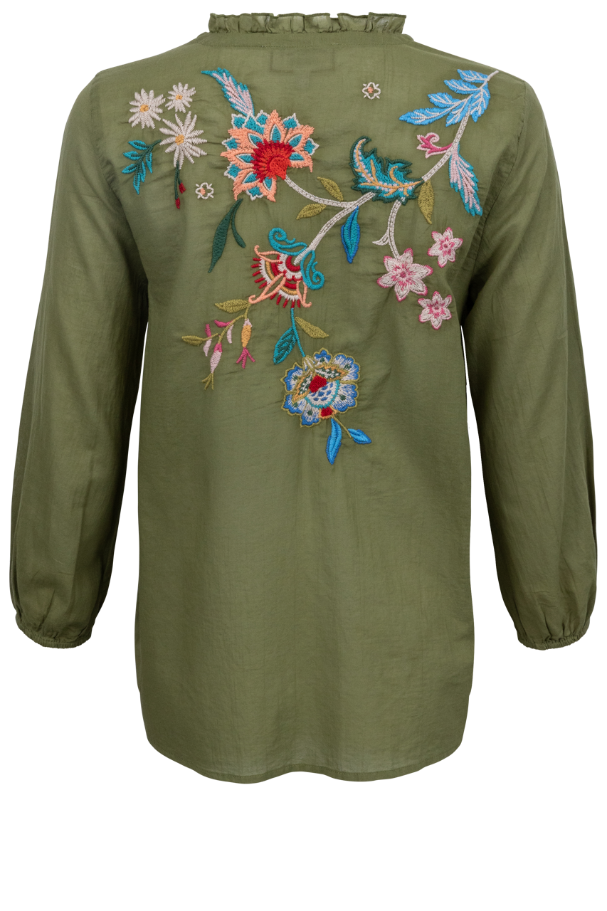 Johnny Was Malaya Moss Field Blouse