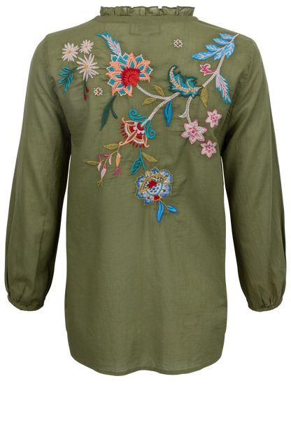 Johnny Was Malaya Moss Field Blouse