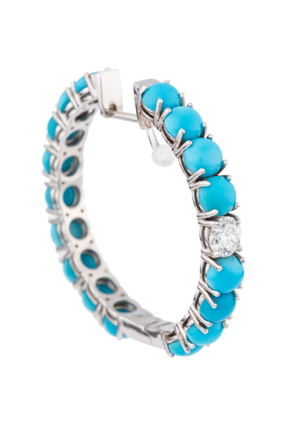 Sleeping Beauty Turquoise Hoop Earrings