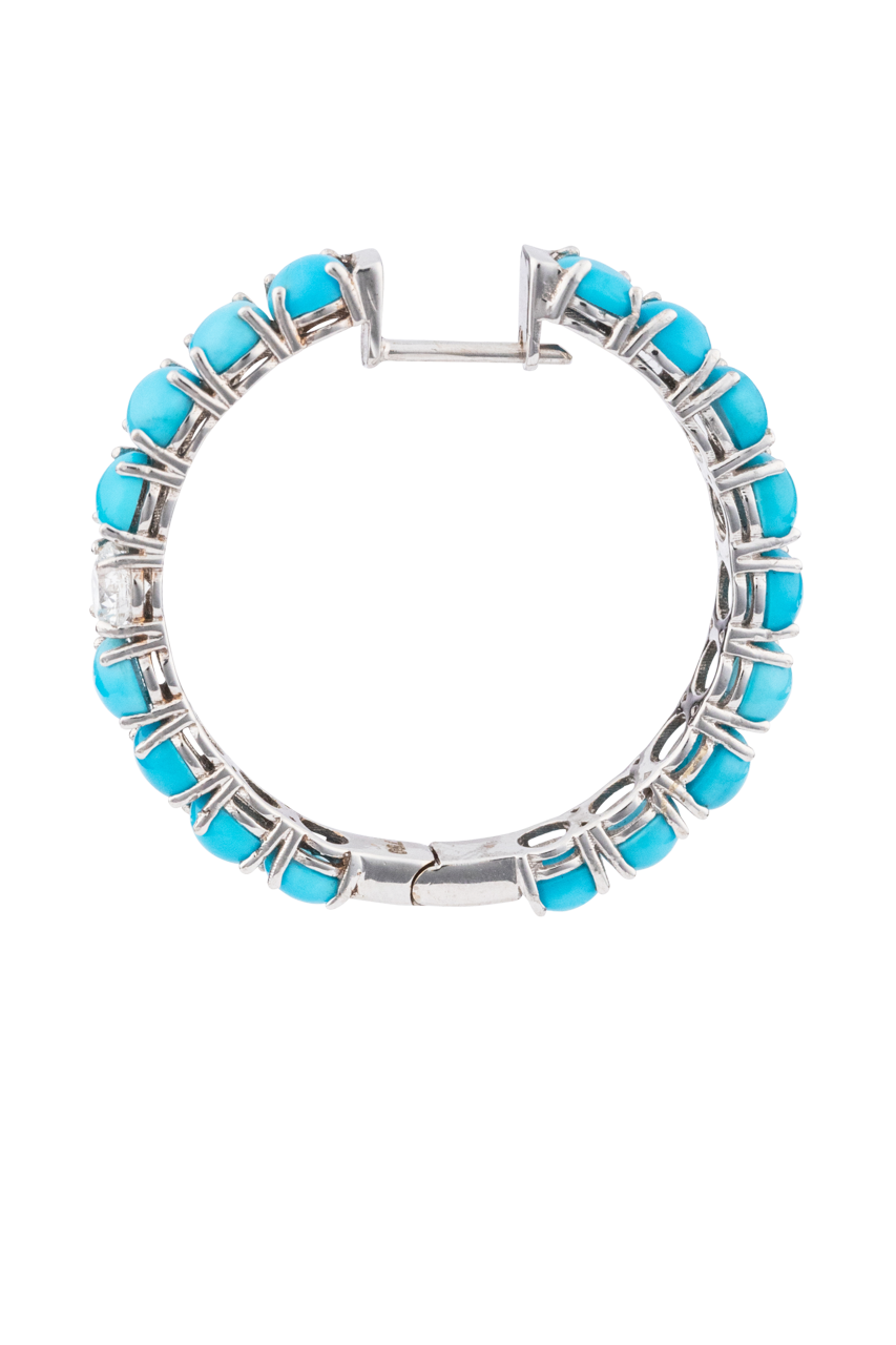 Sleeping Beauty Turquoise Hoop Earrings