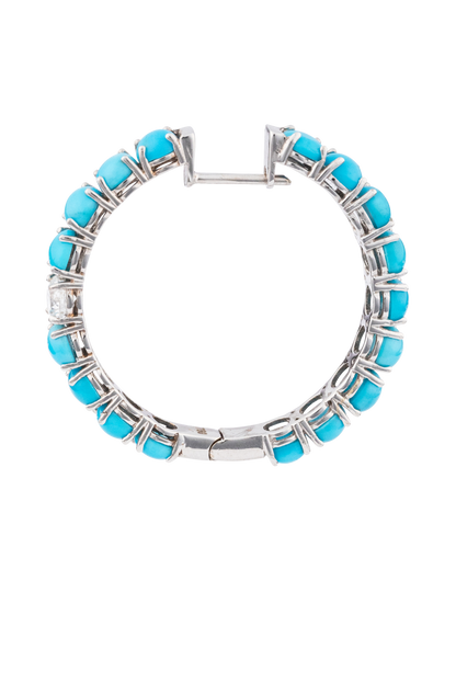 Sleeping Beauty Turquoise Hoop Earrings