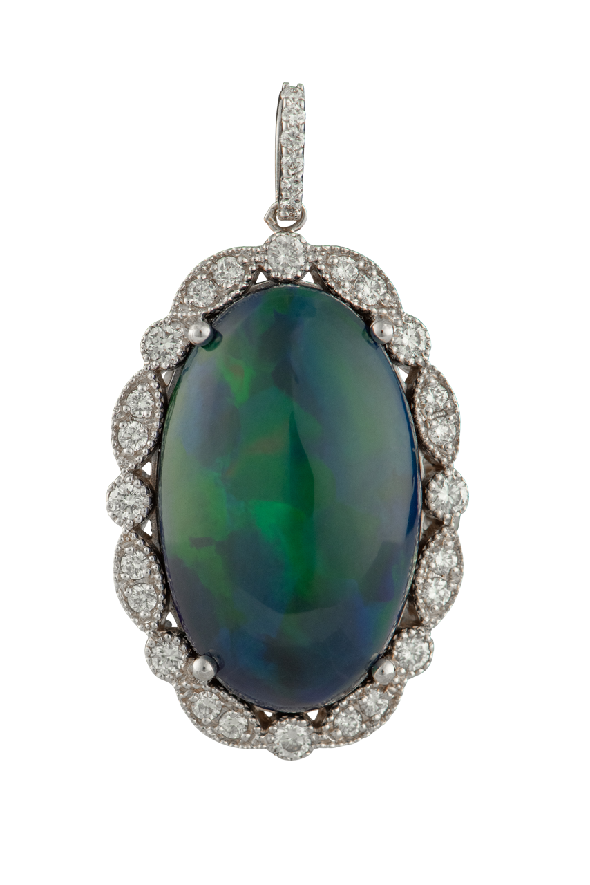 Opal & Diamond Pendant