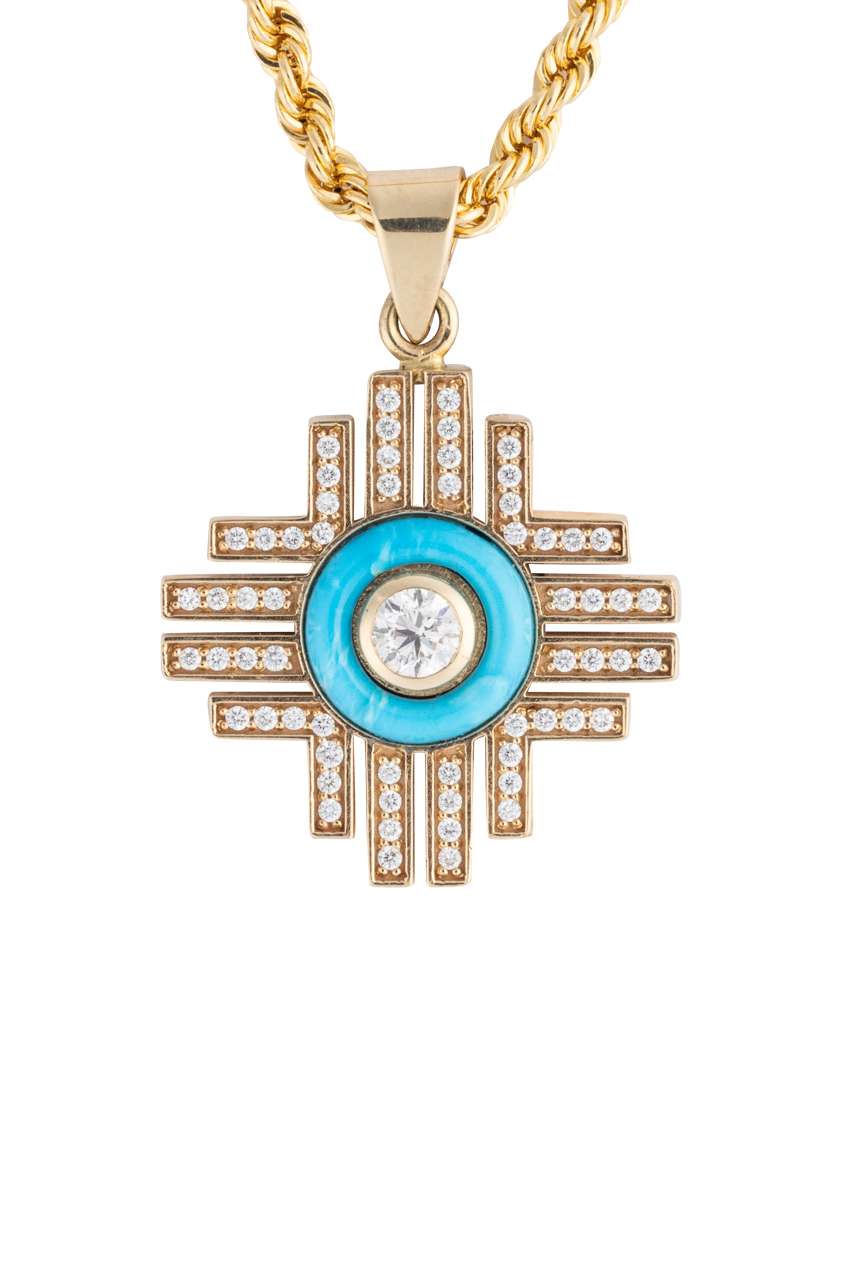 Zia Inlay Diamond Pendant