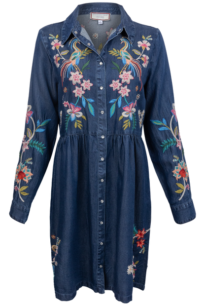 Johnny Was Malaya Denim Shirt Dress