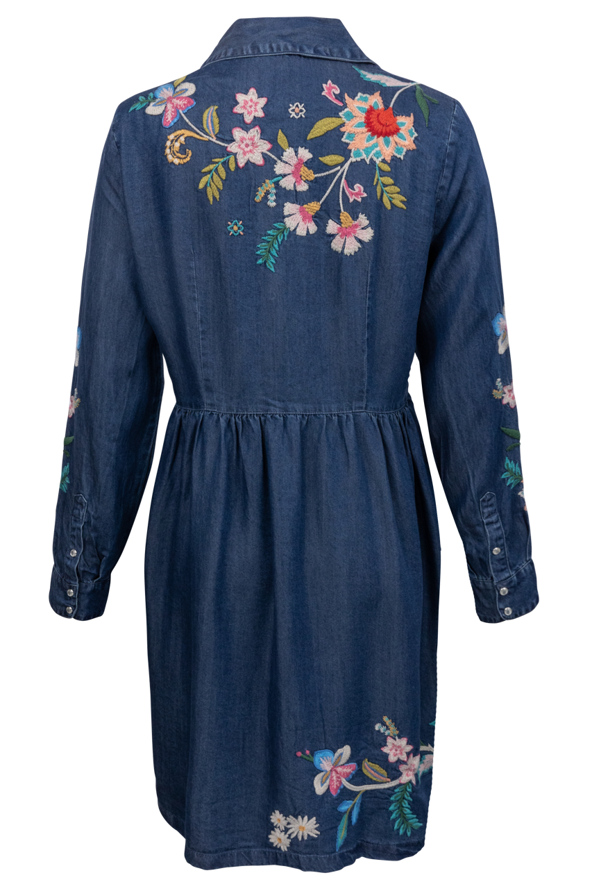 Johnny Was Malaya Denim Shirt Dress