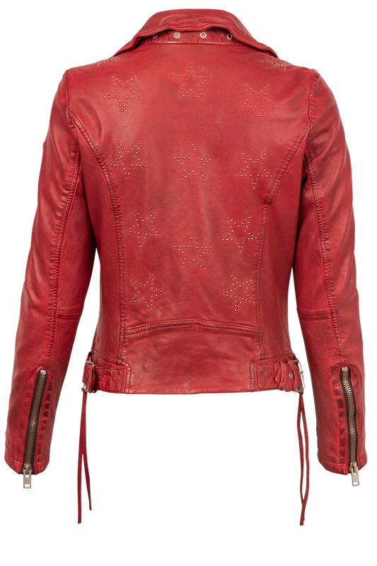 Mauritius Red Wani Vintage Lamb Leather Jacket