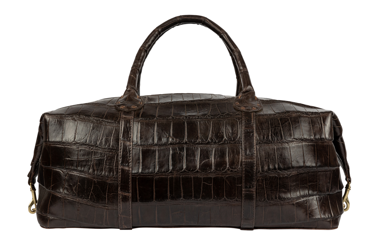 Maverick's Alligator Weekender Bag - Chocolate