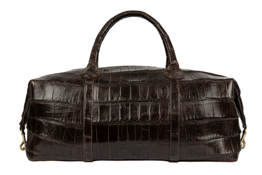 Maverick's Alligator Weekender Bag - Chocolate