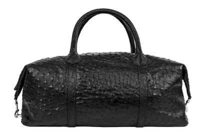 Maverick's Ostrich Weekender Bag - Black