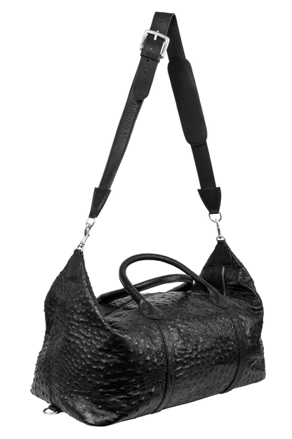 Maverick's Ostrich Weekender Bag - Black