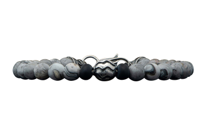 William Henry Brookings Silver Agate Bracelet