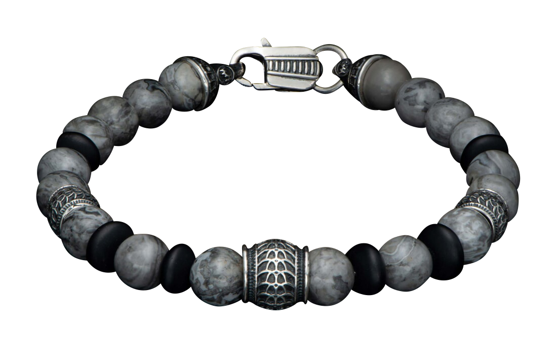 William Henry Newport Silver Agate Bracelet