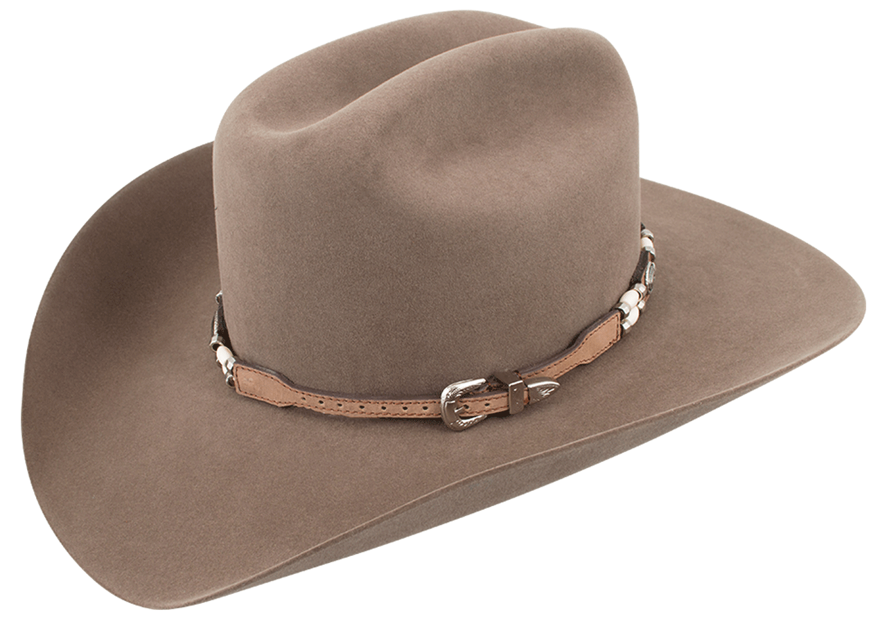 MF Western Hat Band with Conchos and Bone Beading, Brown