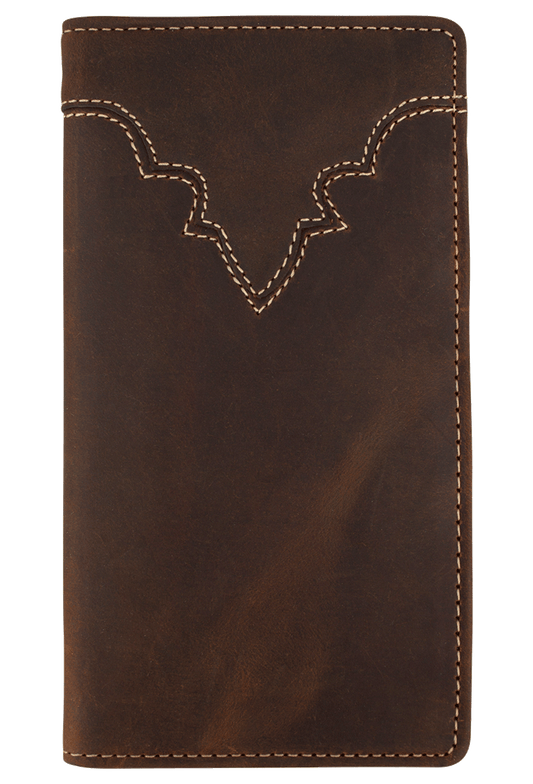 Justin Classic Brown Checkbook Wallet