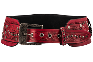 Juan Antonio Studded Red Belt