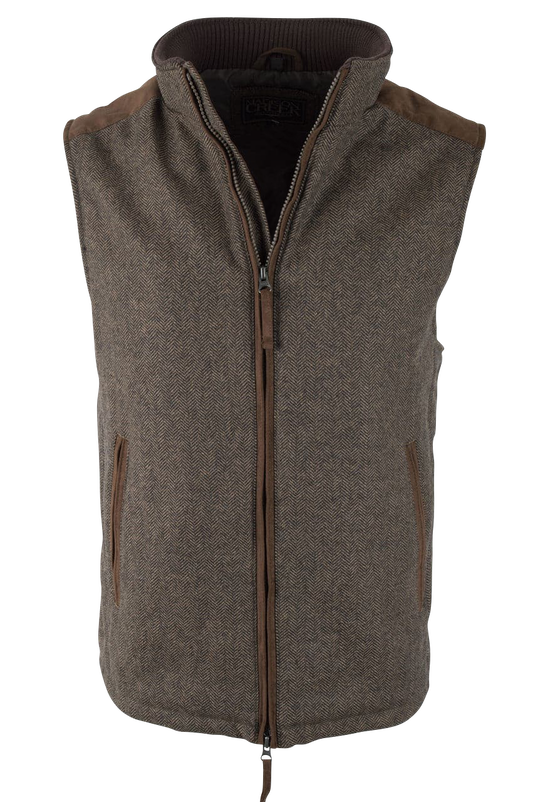 Madison Creek Wool Herringbone Vest - Tan