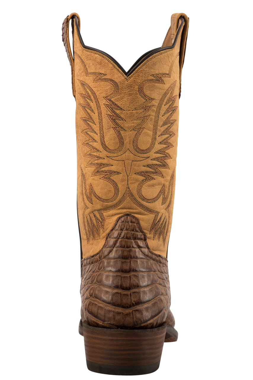 Rios of Mercedes Suave Caiman Belly Cowboy Boots - Chocolate
