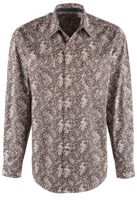 Stetson Men's Grey Vintage Paisley Snap Shirt