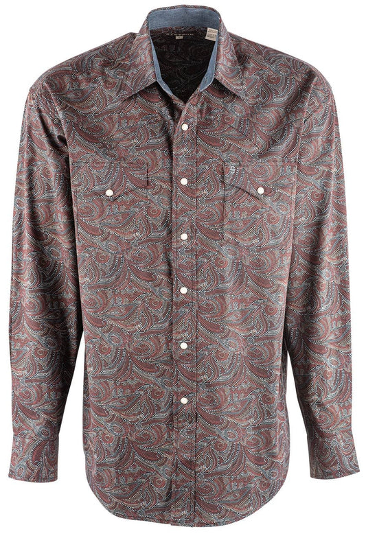 Stetson Men's Spotted Paisley Snap Shirt - Front