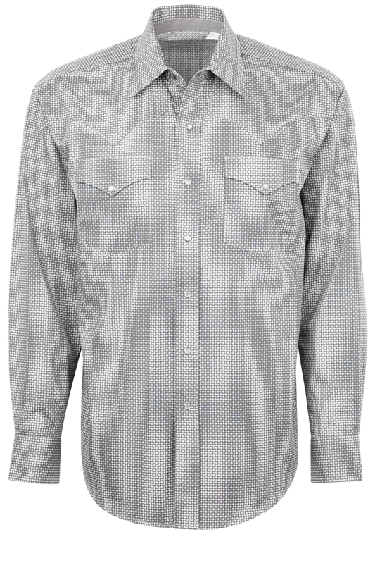 Stetson Men's Dotted Foulard Print Pearl Snap Shirt - Gray