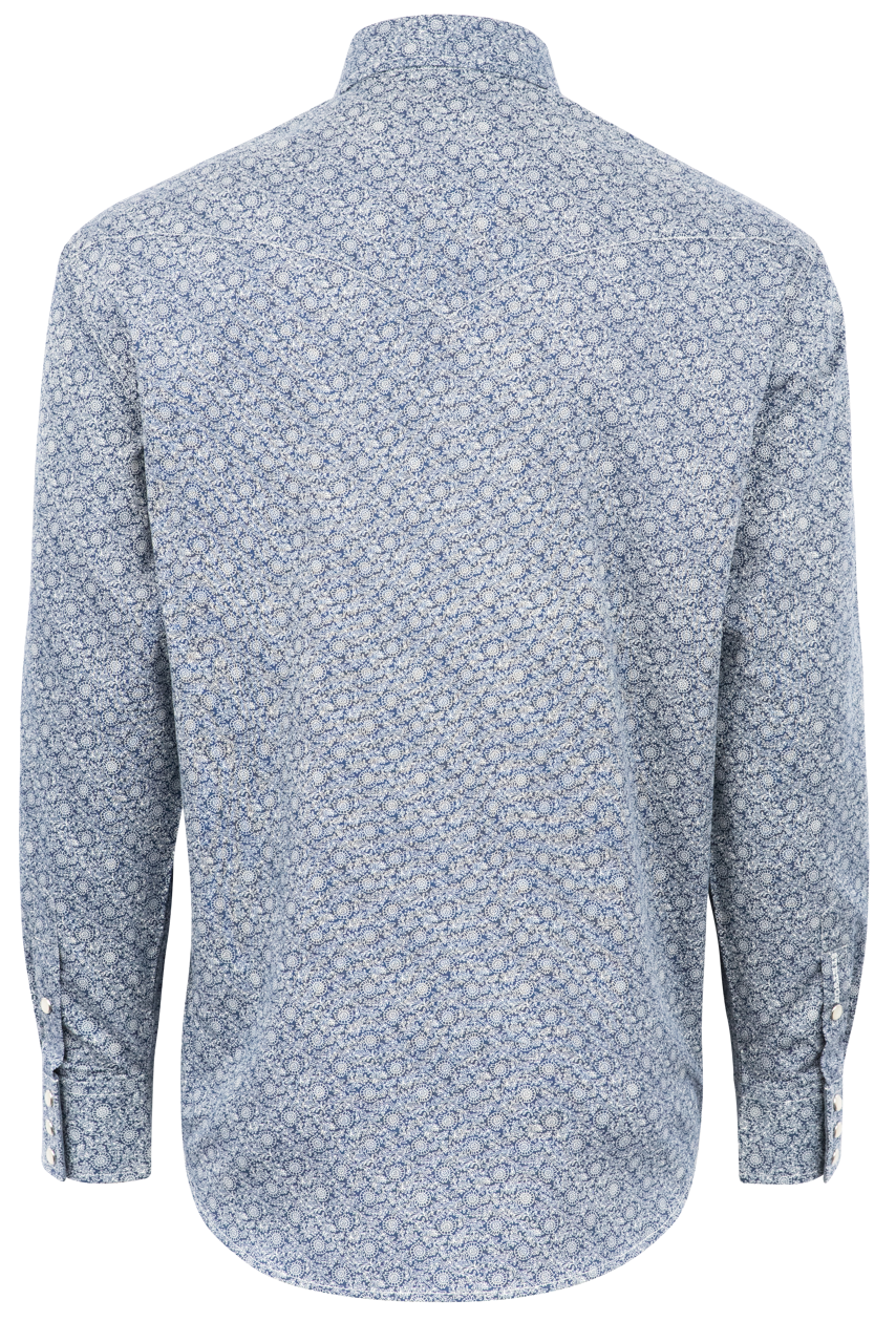Stetson Men's Vintage Vine Pearl Snap Shirt - Blue