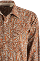 Stetson Paisley Long Sleeve Pearl Snap Shirt - Orange