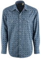 Stetson Men's Cotton Poplin Pearl Snap Shirt - Blue Baroque
