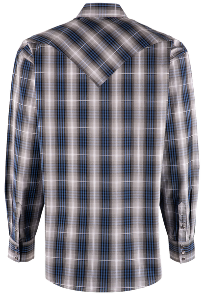 Stetson Checked Long Sleeve Snap-Front Shirt - Blue