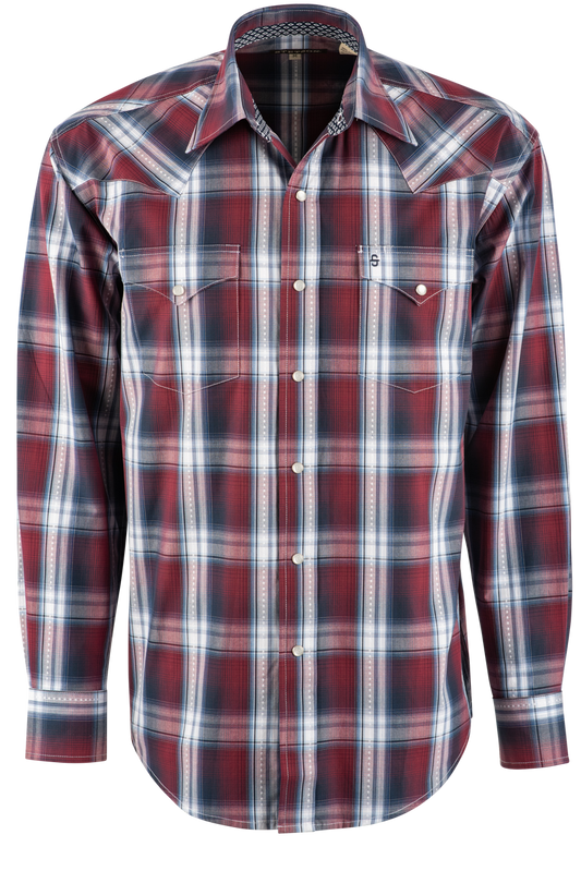 Stetson Classic Plaid Long Sleeve Pearl Snap Shirt