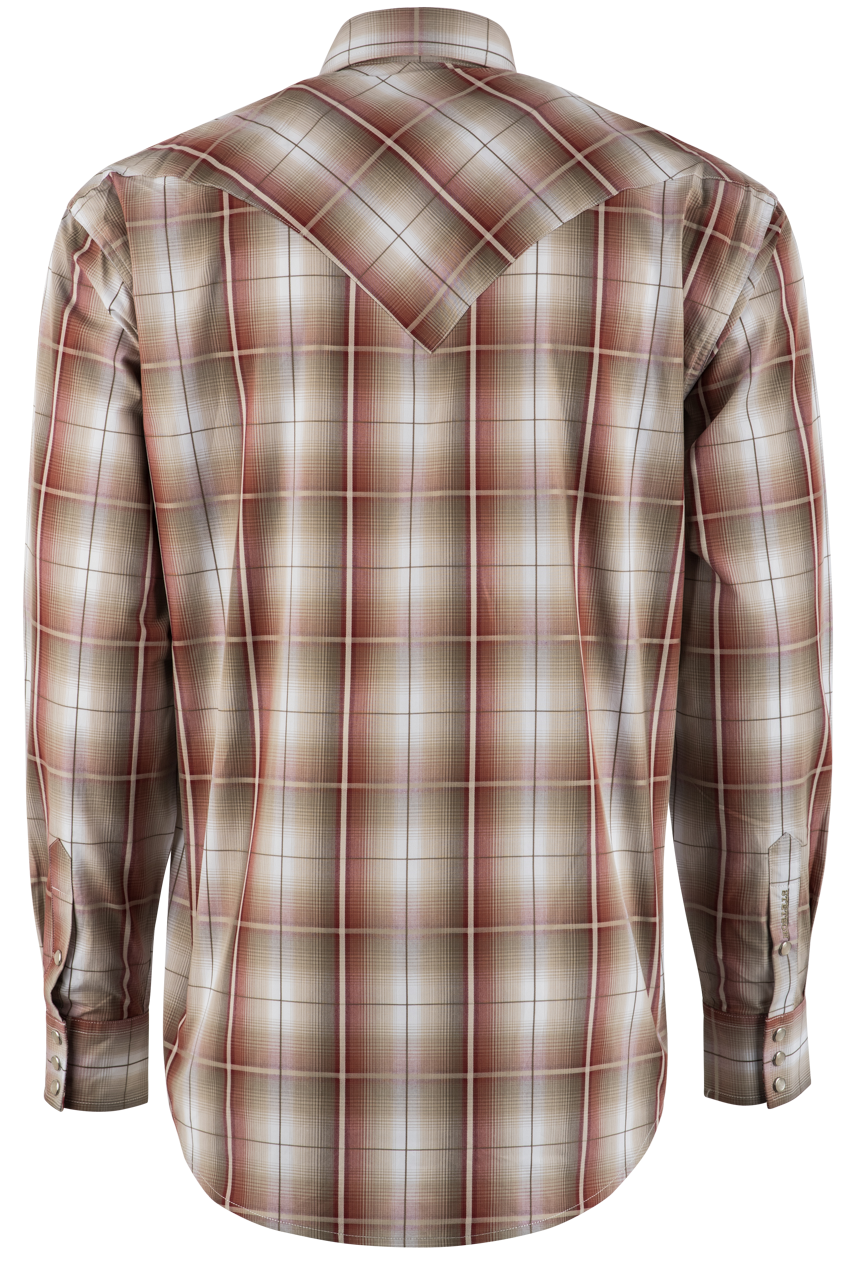 Stetson Men's Plaid Pearl Snap Shirt - Red Sandstone
