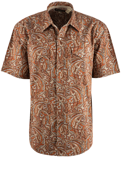 Stetson Paisley Pearl Snap Shirt - Orange