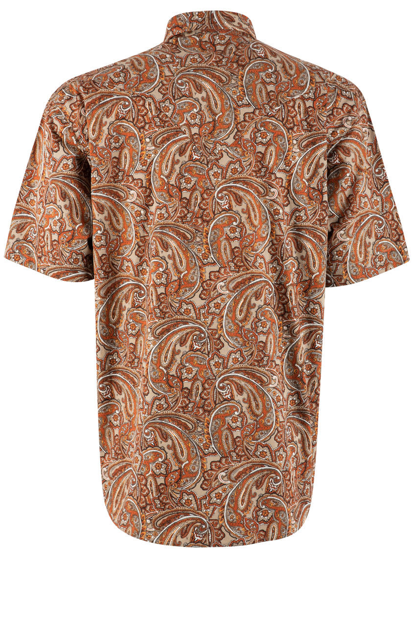 Stetson Paisley Pearl Snap Shirt - Orange