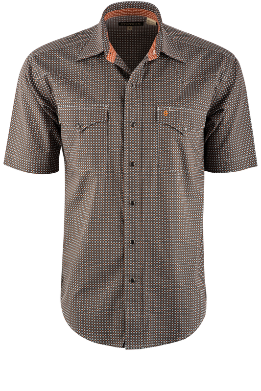 Stetson Dash Western Short Sleeve Pearl Snap Shirt - Gray