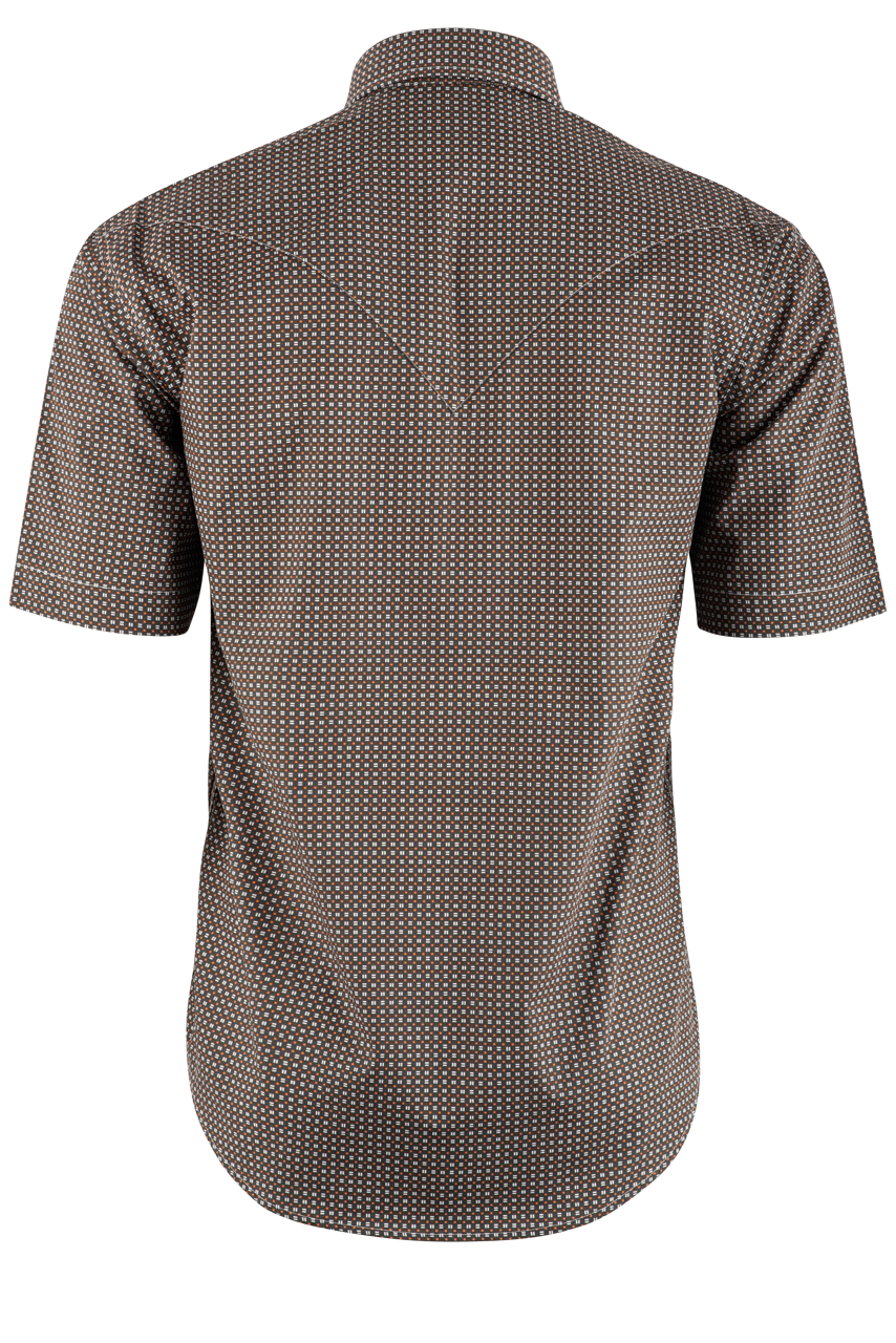 Stetson Dash Western Short Sleeve Pearl Snap Shirt - Gray