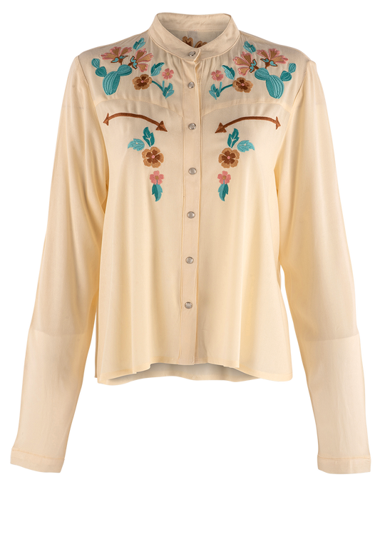 Stetson Cream Rayon Crepe Blouse