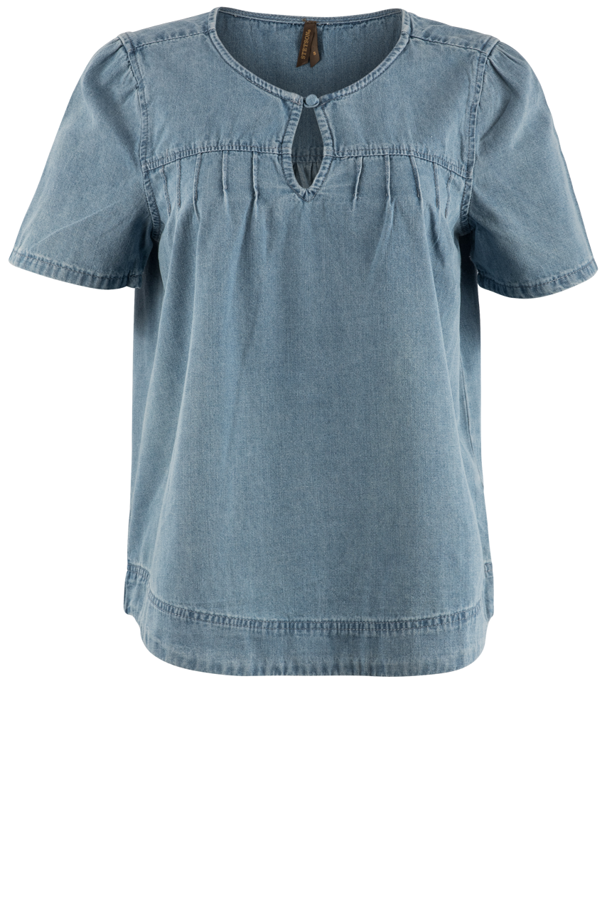 Stetson Women's Short-Sleeved Denim Blouse