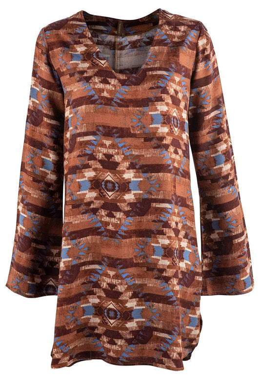 Stetson Brown Blanket Print Twill Dress