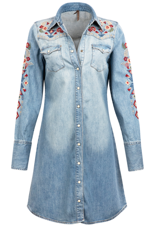 Stetson Women's Aztec Denim Shirt Dress