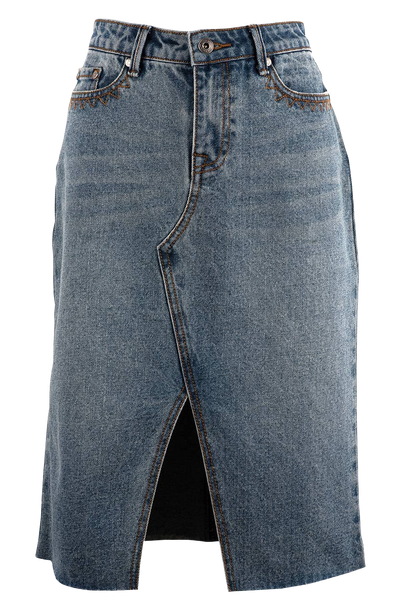 Stetson Women's Denim 5 Pocket Midi Skirt
